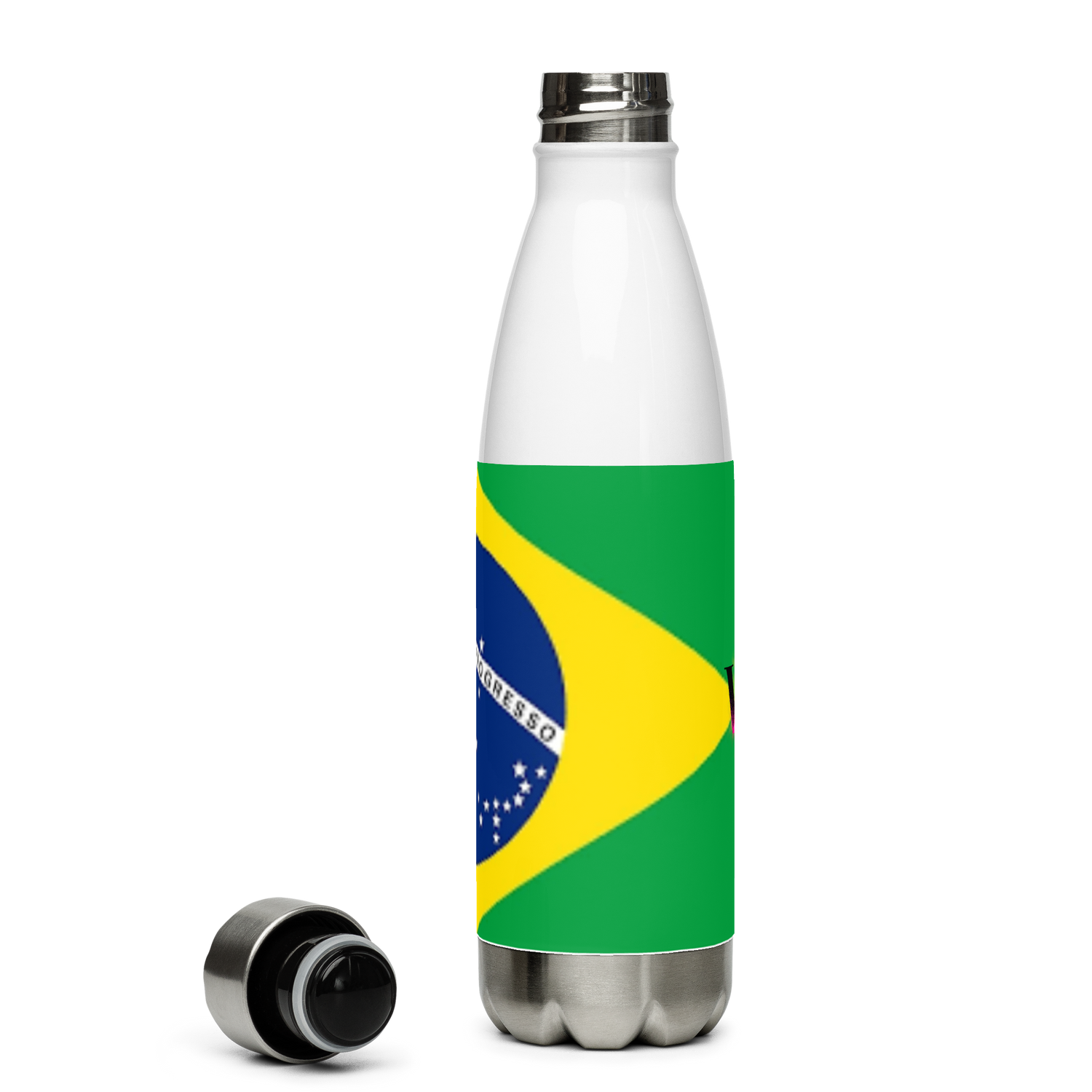 Botella de agua de acero inoxidable Bandera de Brasil