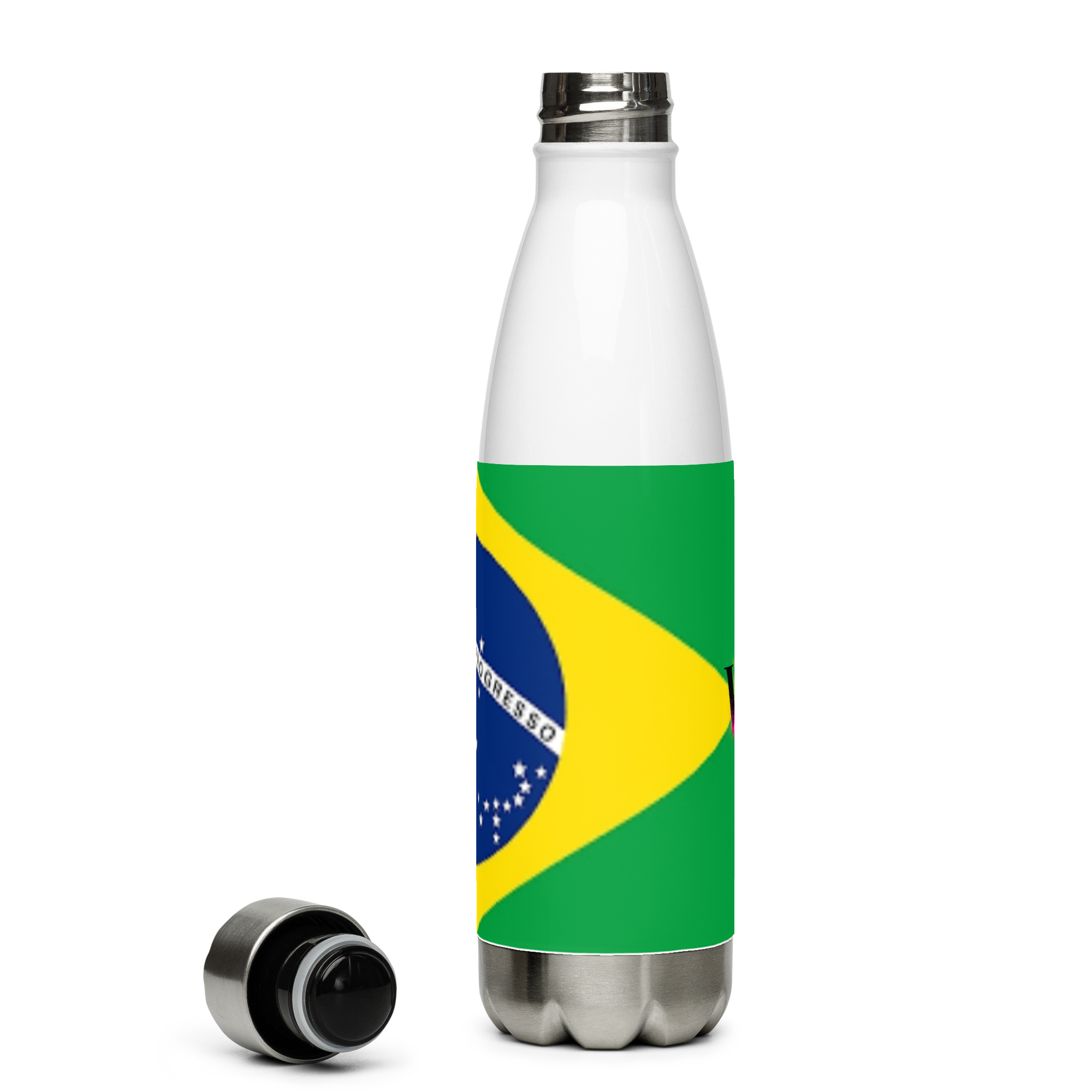 Botella de agua de acero inoxidable Bandera de Brasil