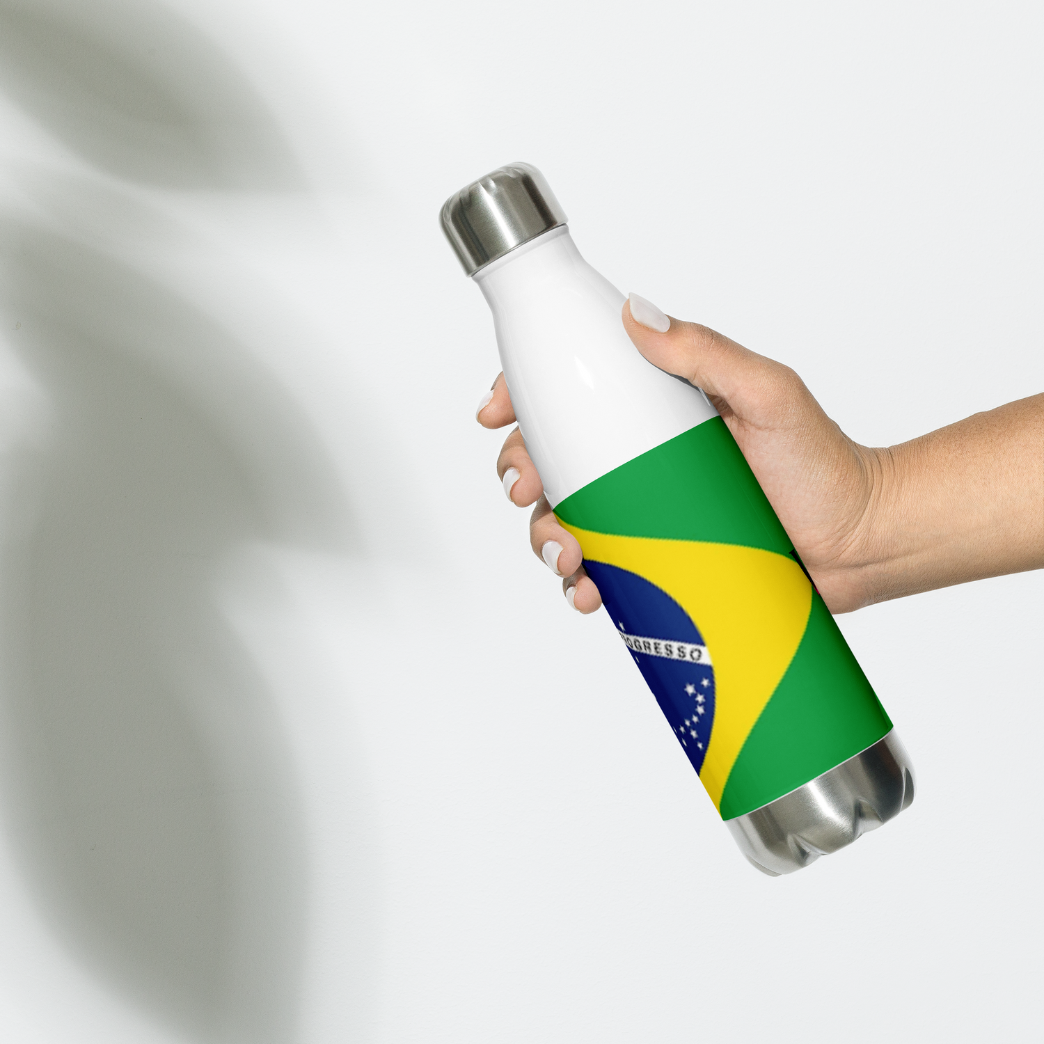 Botella de agua de acero inoxidable Bandera de Brasil