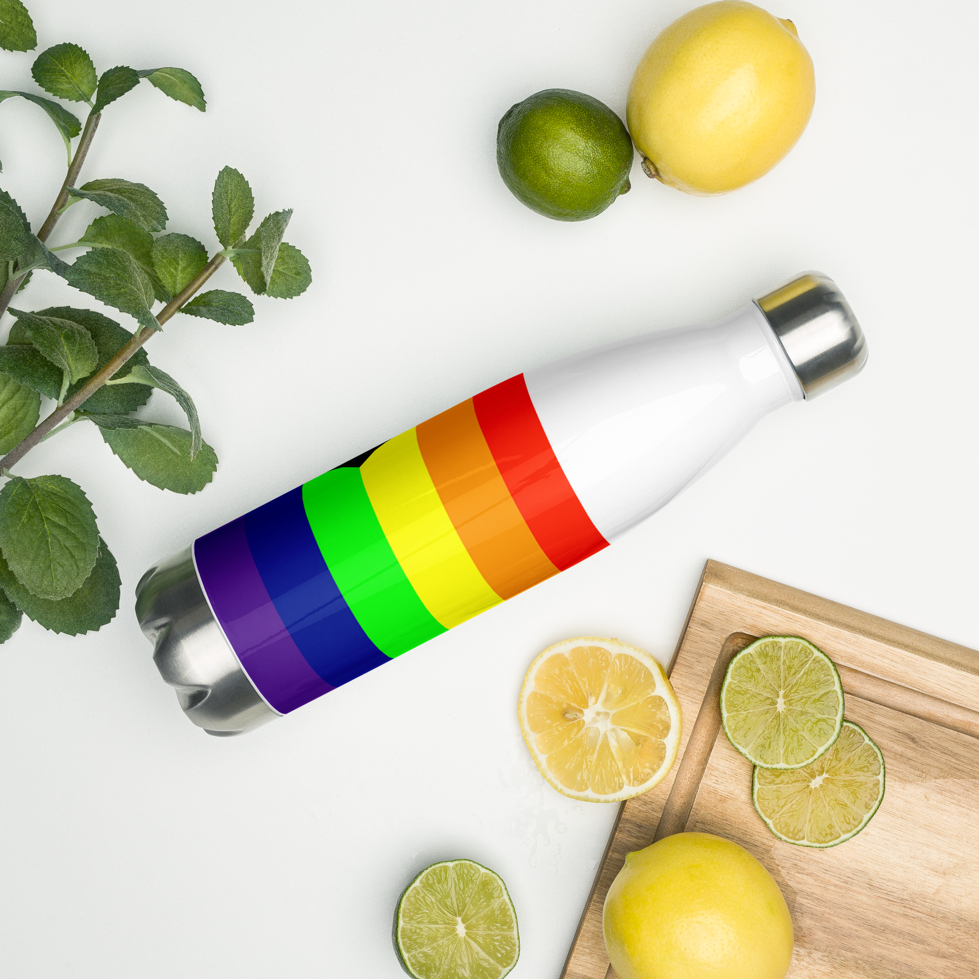 Garrafa de água de aço inoxidável Pride Intersex-Inclusive