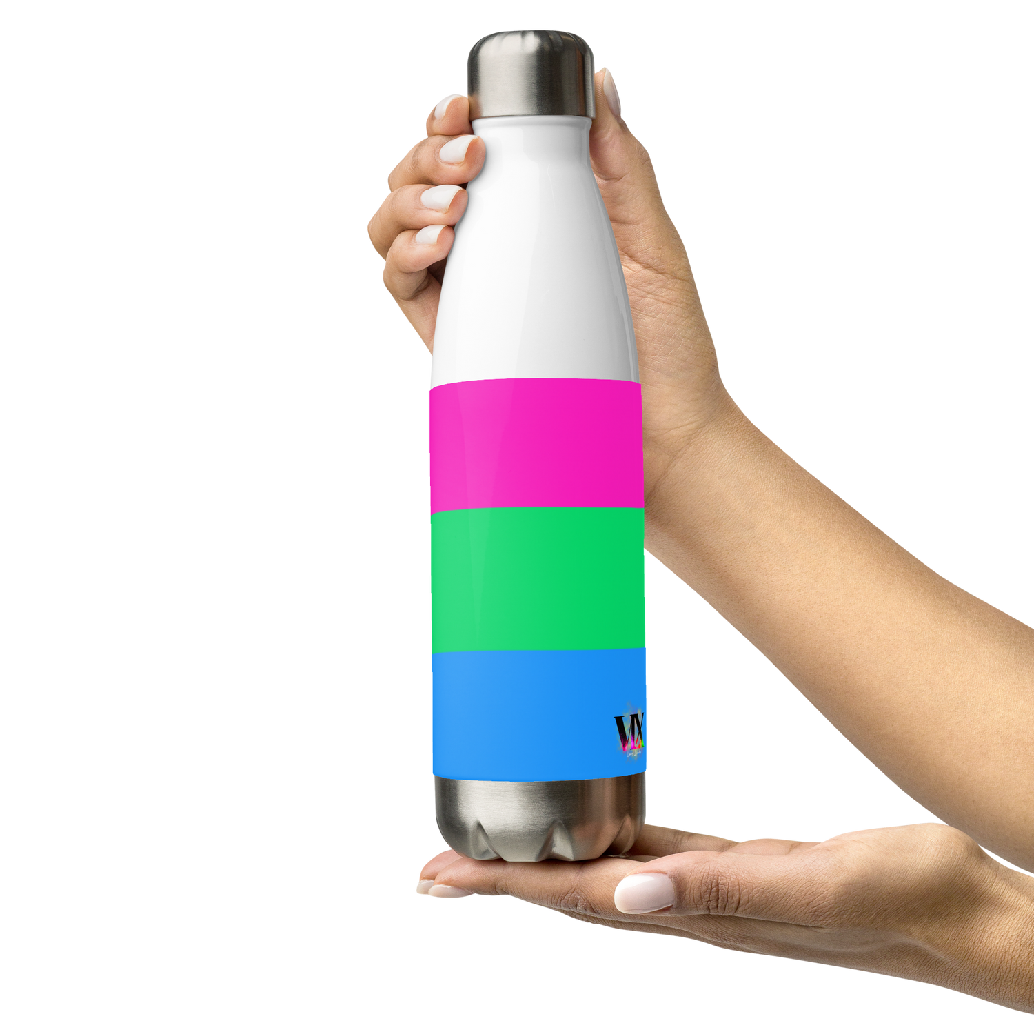 Bandeira polissexual de garrafa de água de aço inoxidável