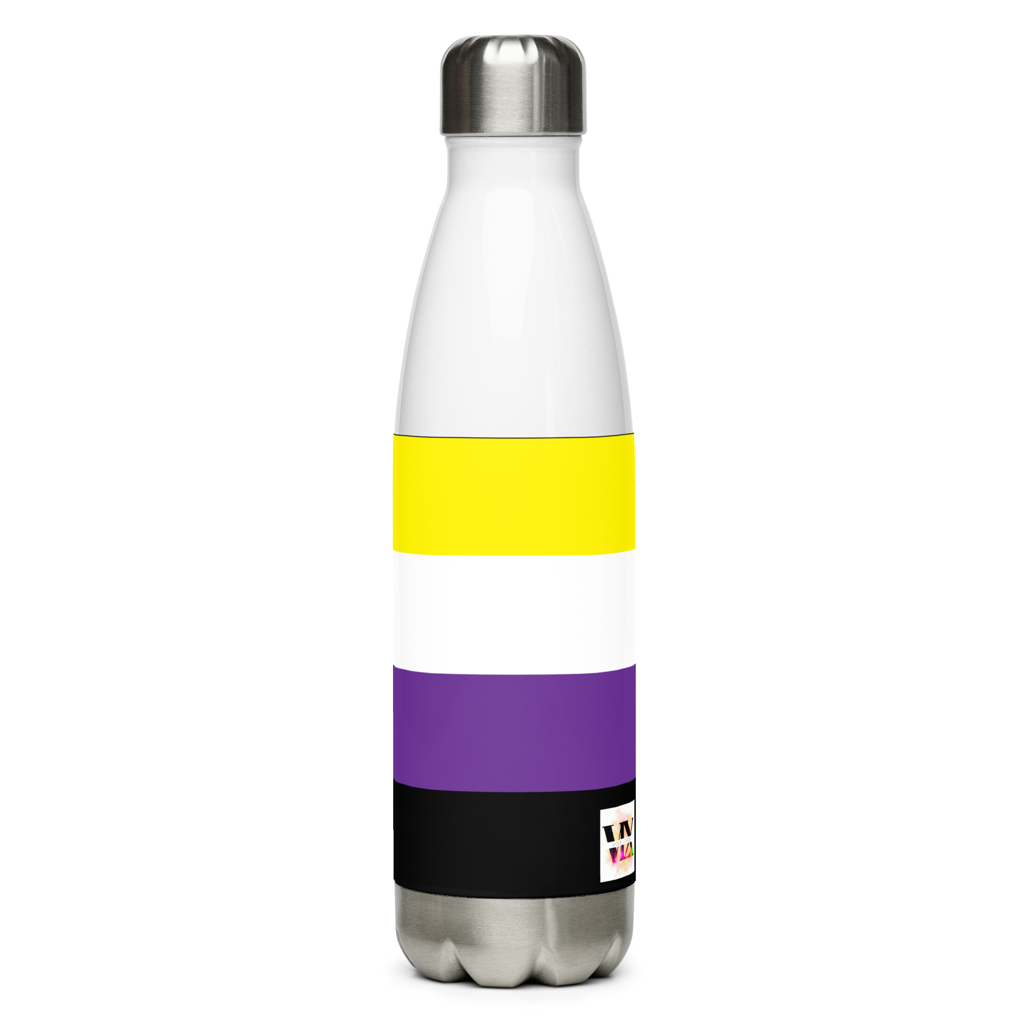 Bandeira não binária de garrafa de água de aço inoxidável