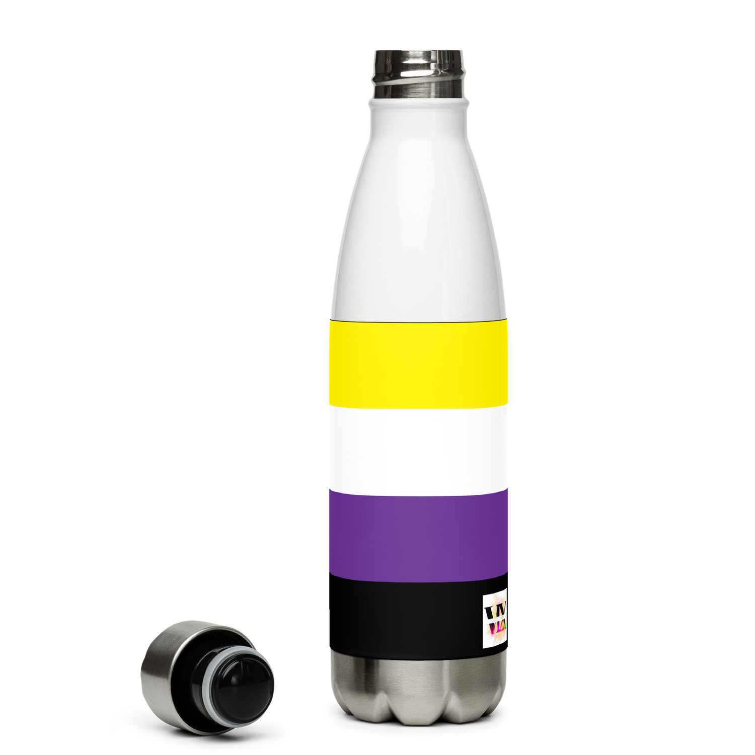 Bandeira não binária de garrafa de água de aço inoxidável