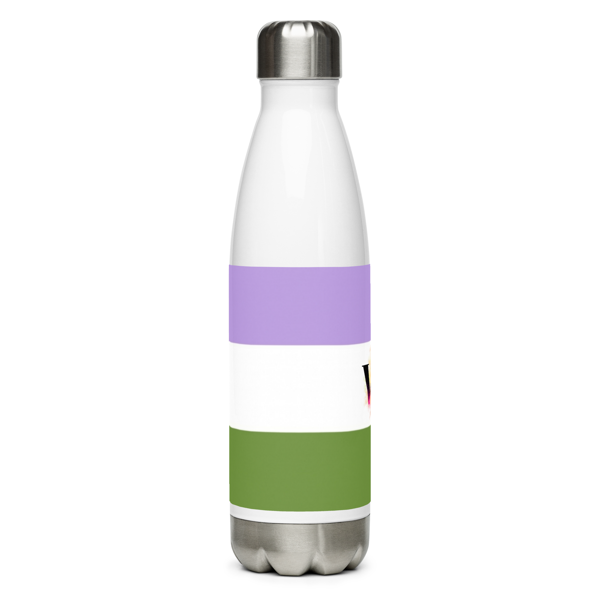 Botella de agua de acero inoxidable Bandera Genderqueer