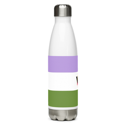 Botella de agua de acero inoxidable Bandera Genderqueer