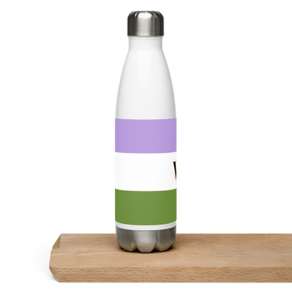 Botella de agua de acero inoxidable Bandera Genderqueer