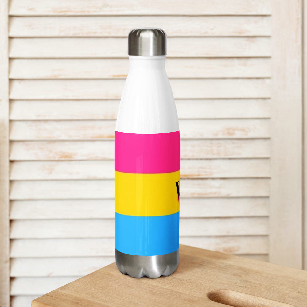 Garrafa de água de aço inoxidável Bandeira Pansexual