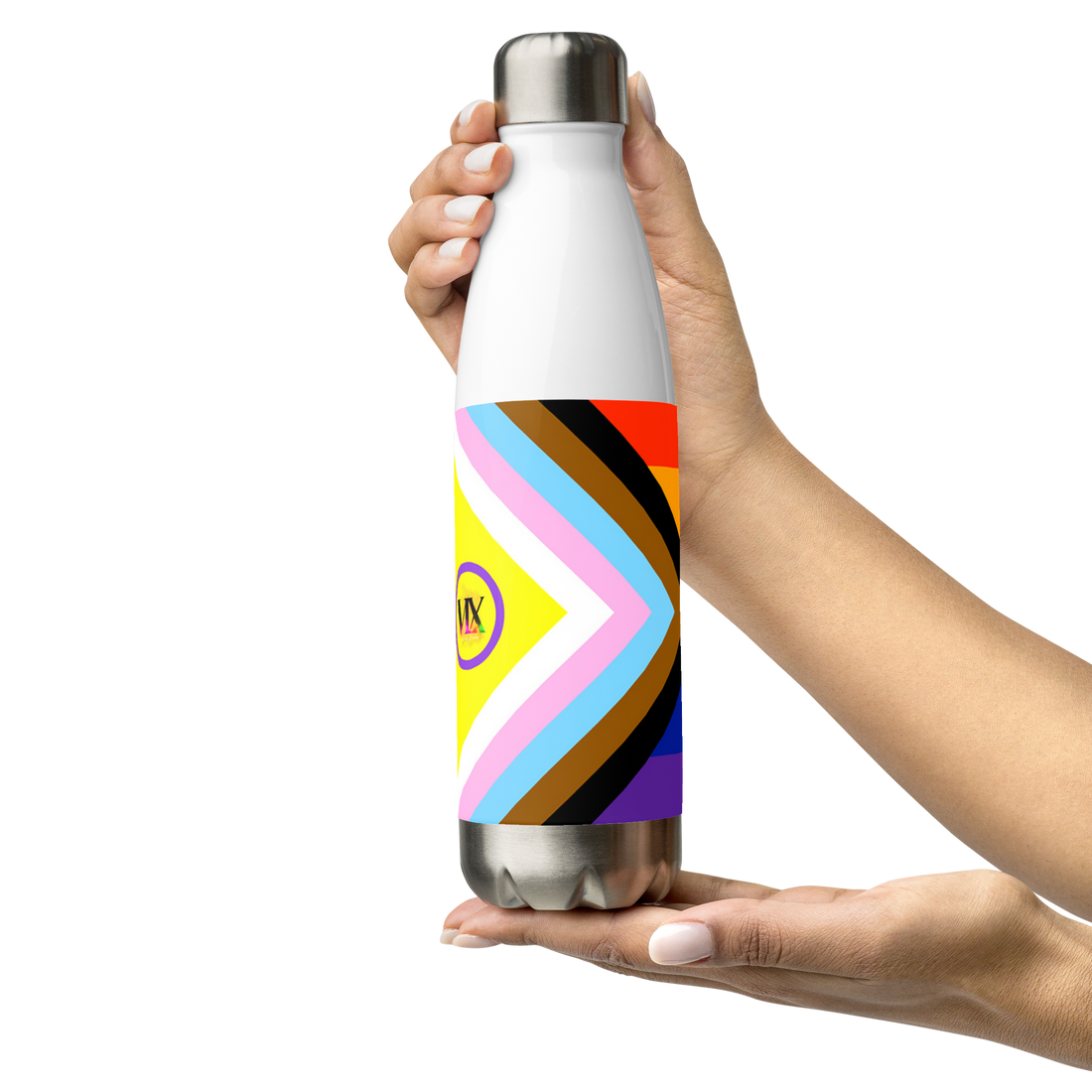 VOCE LINDX Non‑Binary &amp; Intersex‑Inclusive Pride Stainless Steel Water Bottle – 500 ml Vacuum‑Insulated, Leak‑Proof