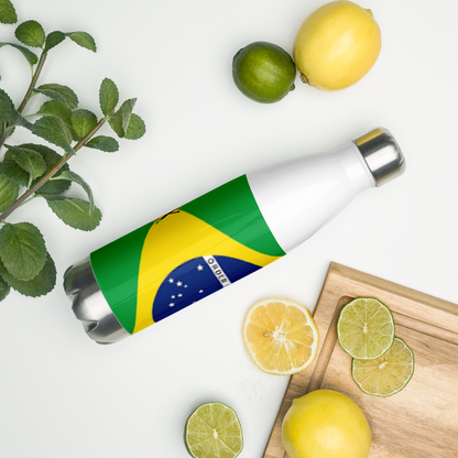 Botella de agua de acero inoxidable Bandera de Brasil