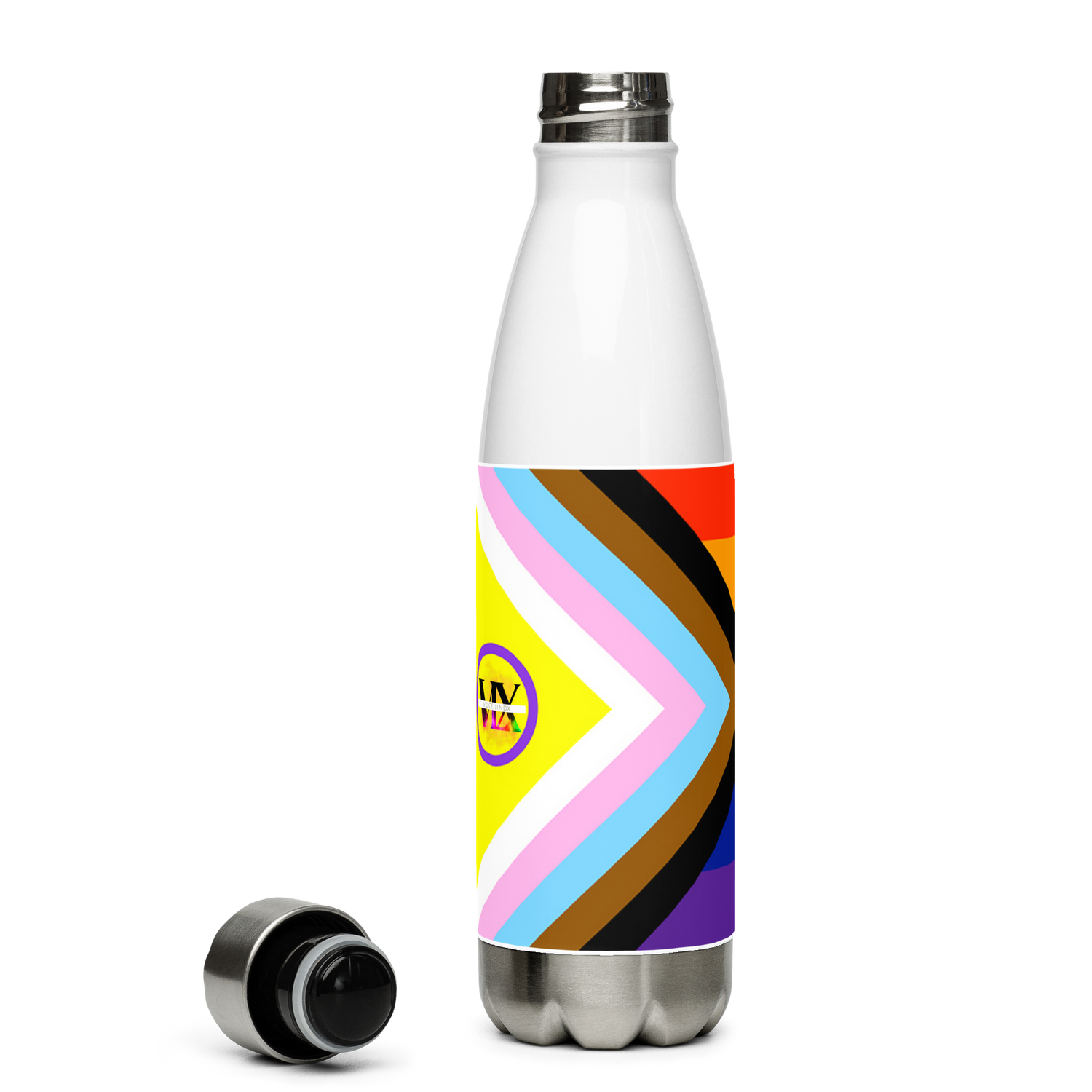 Garrafa de água de aço inoxidável Pride Intersex-Inclusive