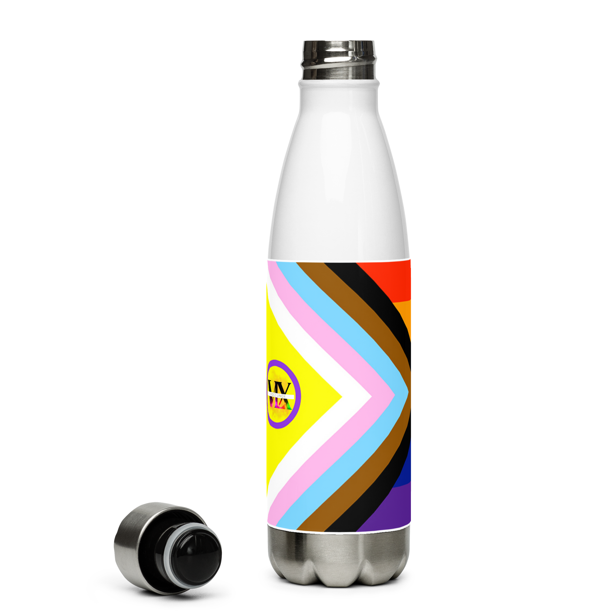 Garrafa de água de aço inoxidável Pride Intersex-Inclusive