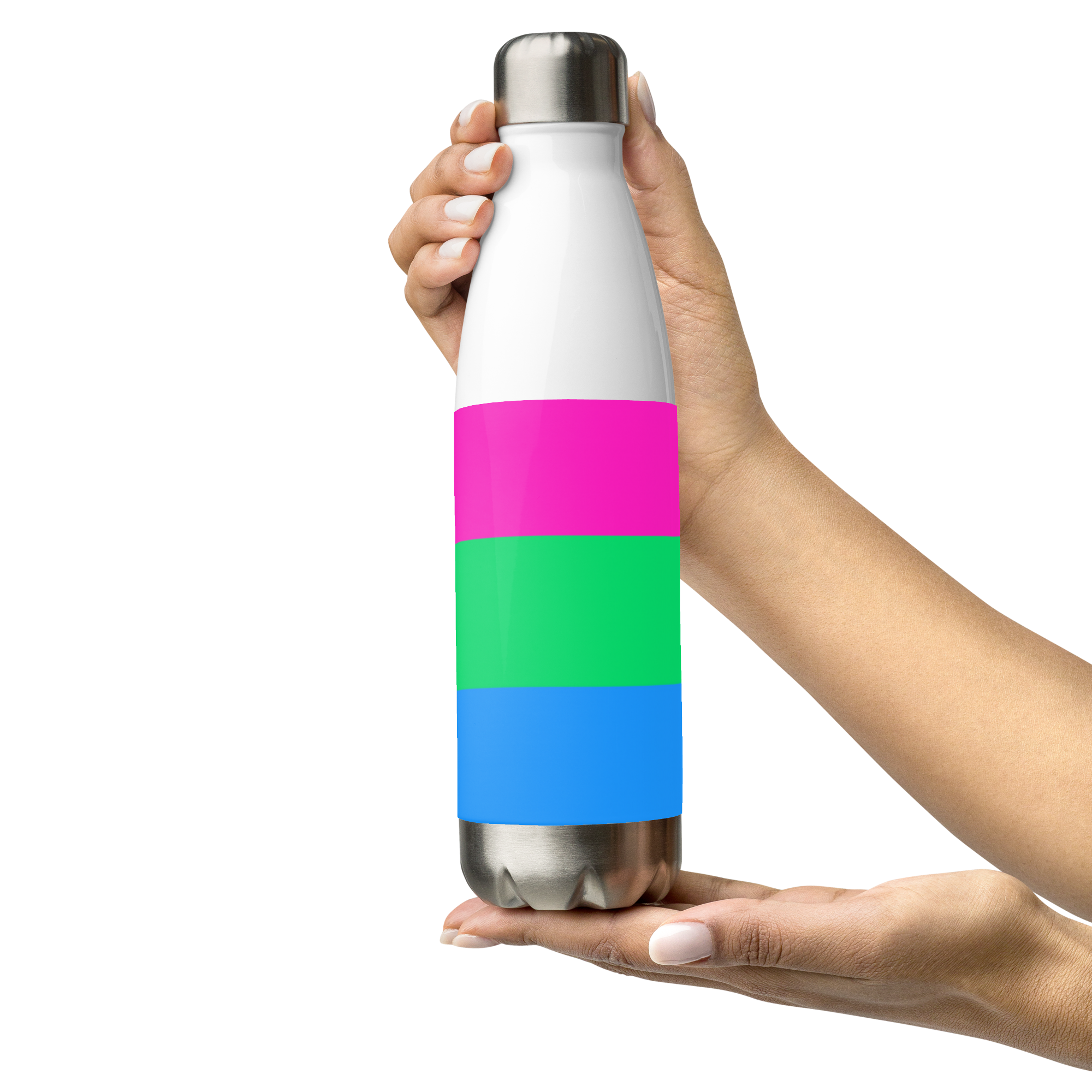 Bandeira polissexual de garrafa de água de aço inoxidável