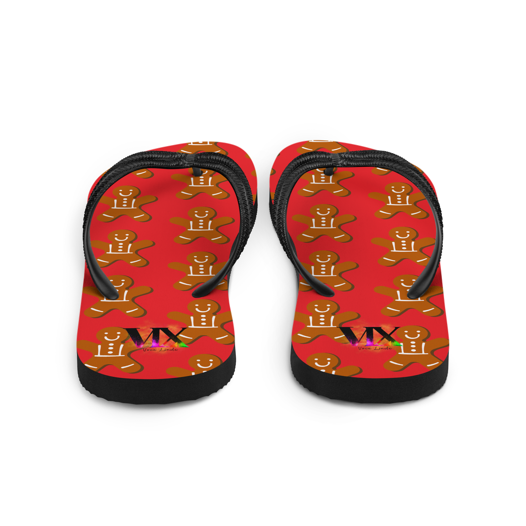 Chanclas de regalo de Navidad con galletas de jengibre