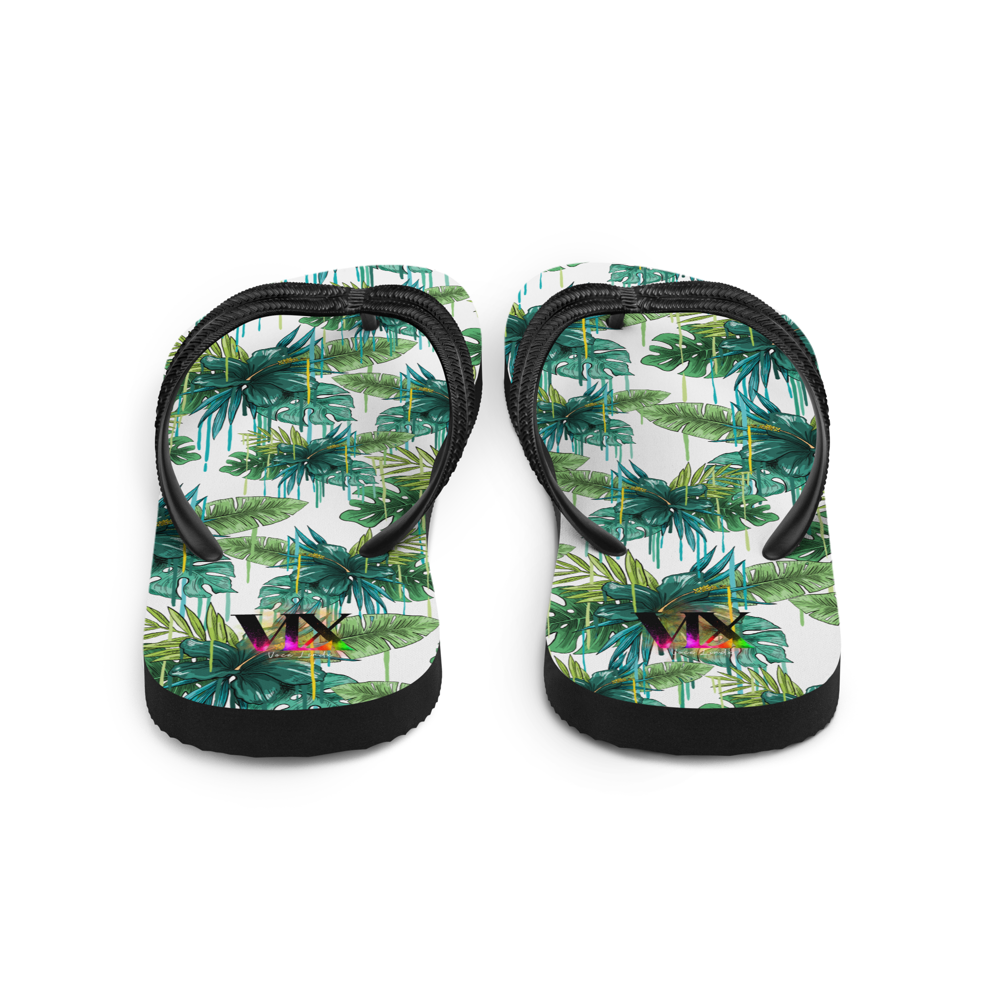 Chanclas Flores Verdes