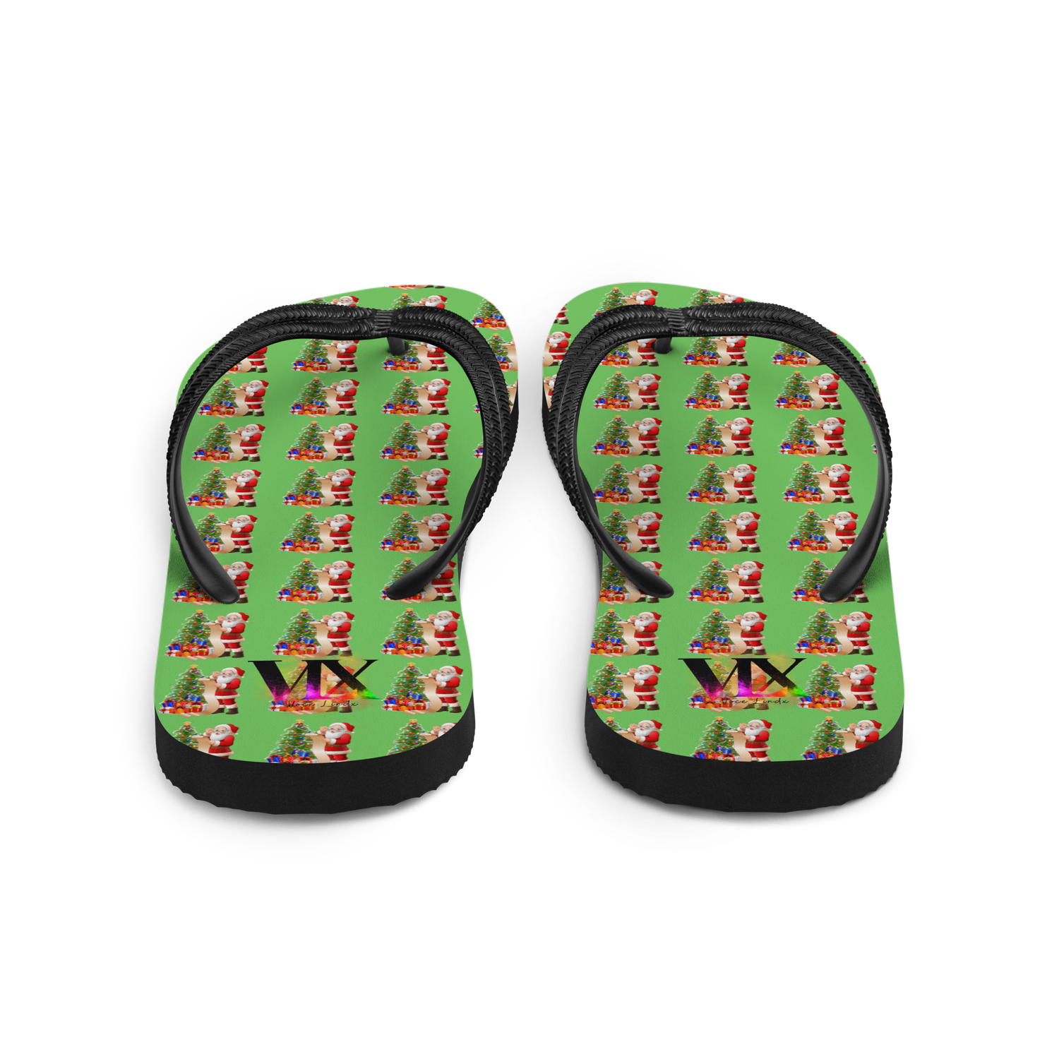 Chinelos verdes de Papai Noel de Natal