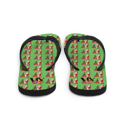 Chinelos verdes de Papai Noel de Natal