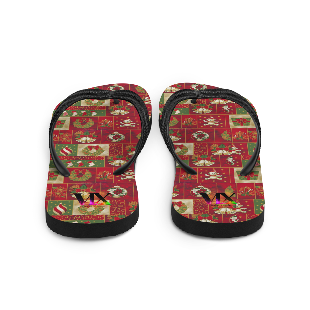 Chanclas navideñas de Papá Noel rojo