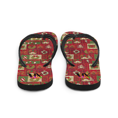 Chanclas navideñas de Papá Noel rojo