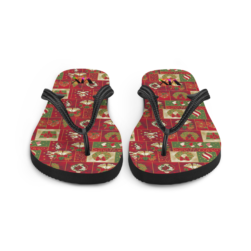 Chanclas navideñas de Papá Noel rojo
