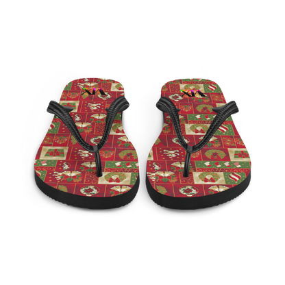 Chanclas navideñas de Papá Noel rojo