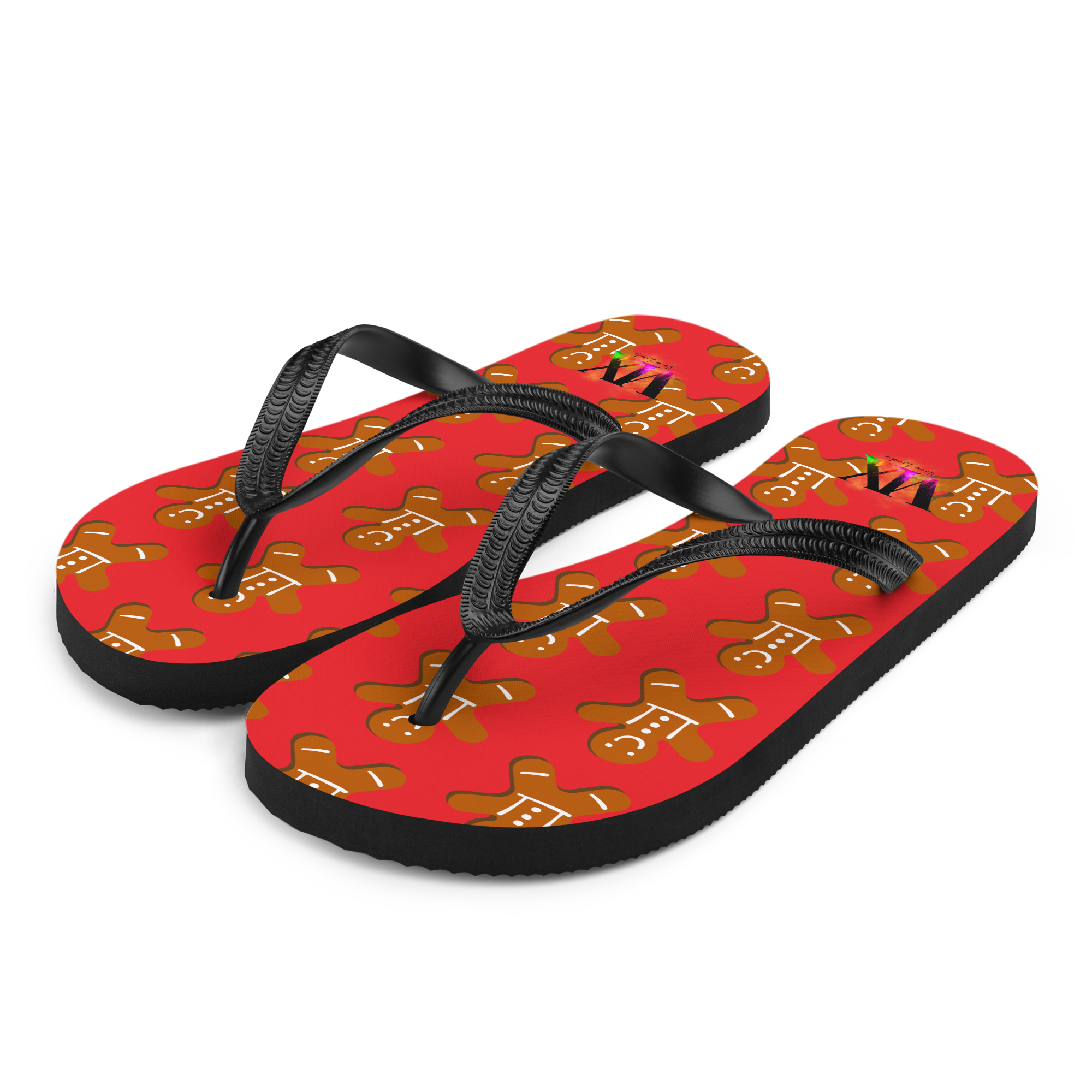 Chanclas de regalo de Navidad con galletas de jengibre