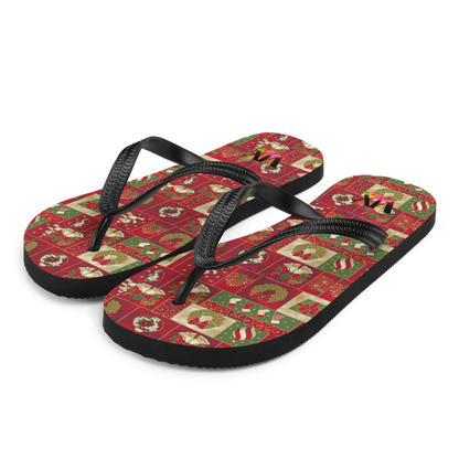 Chanclas navideñas de Papá Noel rojo