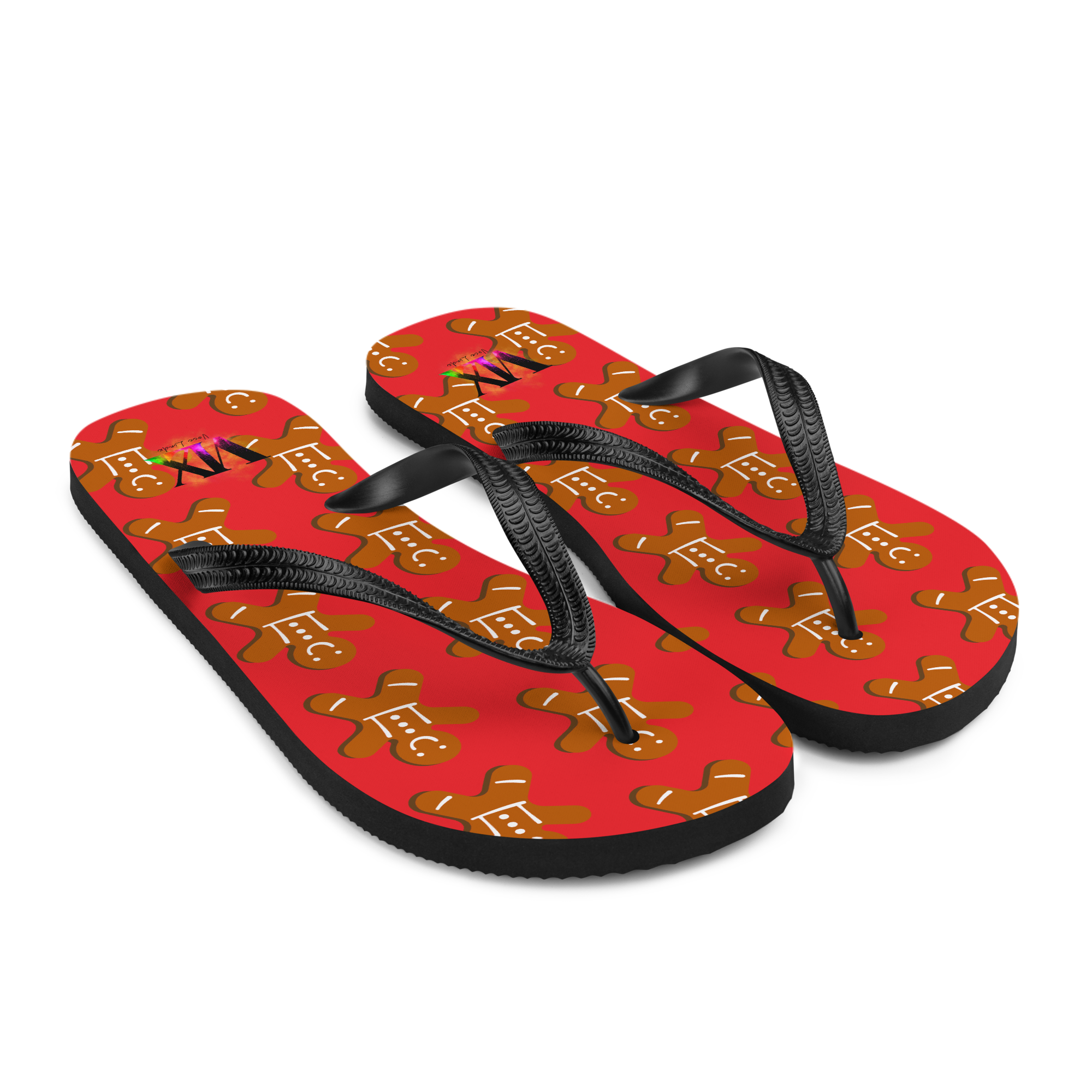 Chanclas de regalo de Navidad con galletas de jengibre