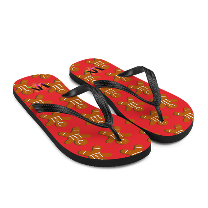 Chanclas de regalo de Navidad con galletas de jengibre