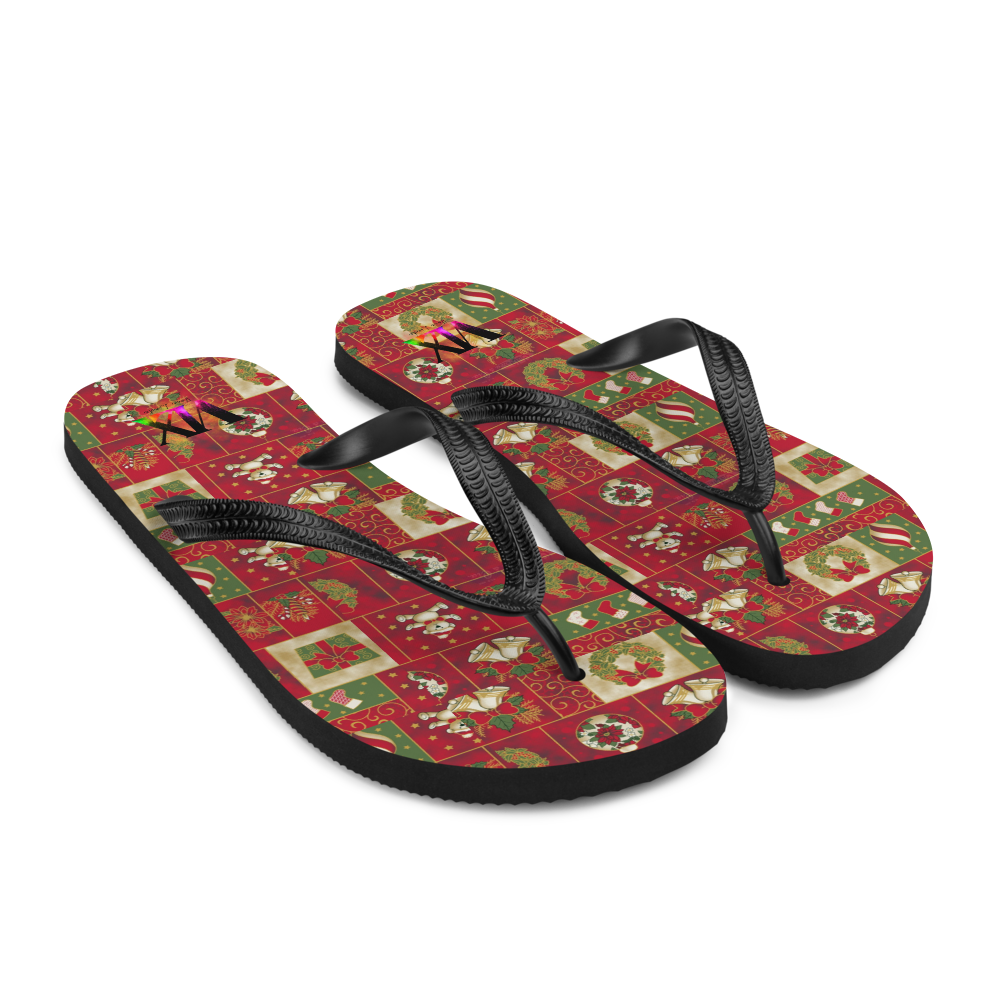 Chanclas navideñas de Papá Noel rojo