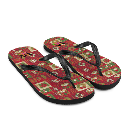 Chanclas navideñas de Papá Noel rojo