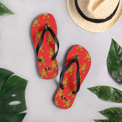 Chanclas de regalo de Navidad con galletas de jengibre