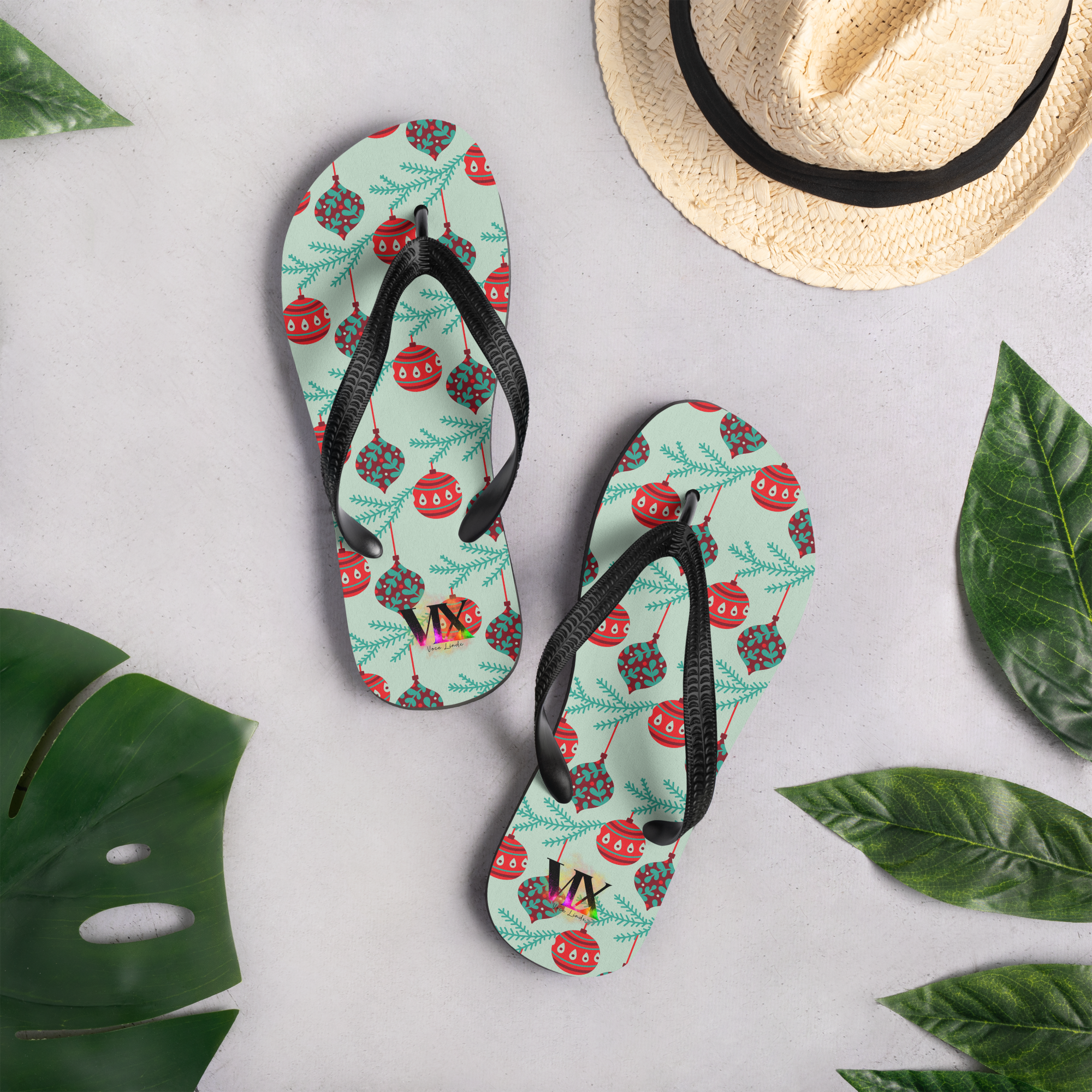 Chanclas bolas navideñas