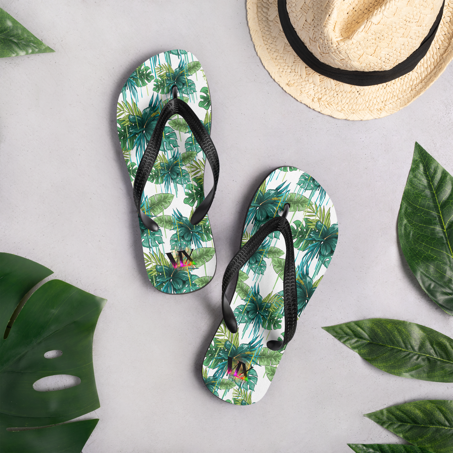 Chanclas Flores Verdes