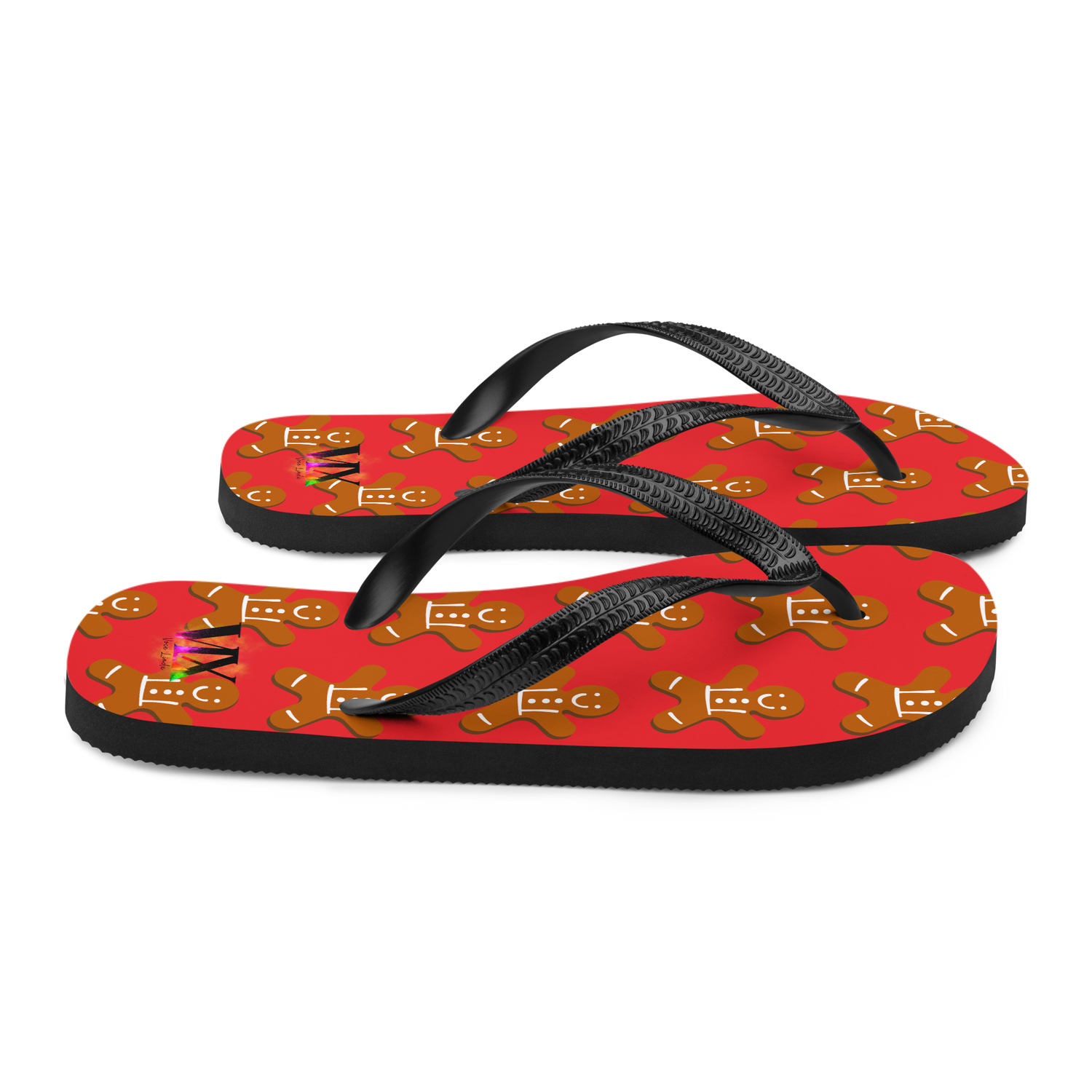 Chanclas de regalo de Navidad con galletas de jengibre