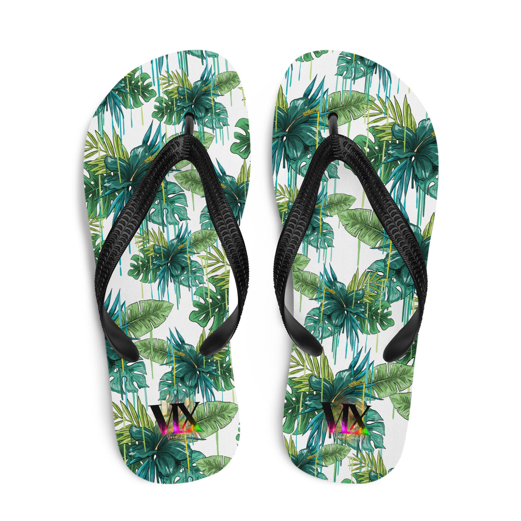 Chanclas Flores Verdes