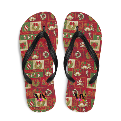 Chanclas navideñas de Papá Noel rojo