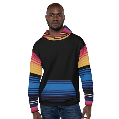 Colour Stripe Hoodie – Bold Style with Black Contrast