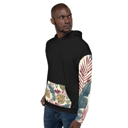 Floral Print Hoodie – White Base with Delicate Botanical Pattern
