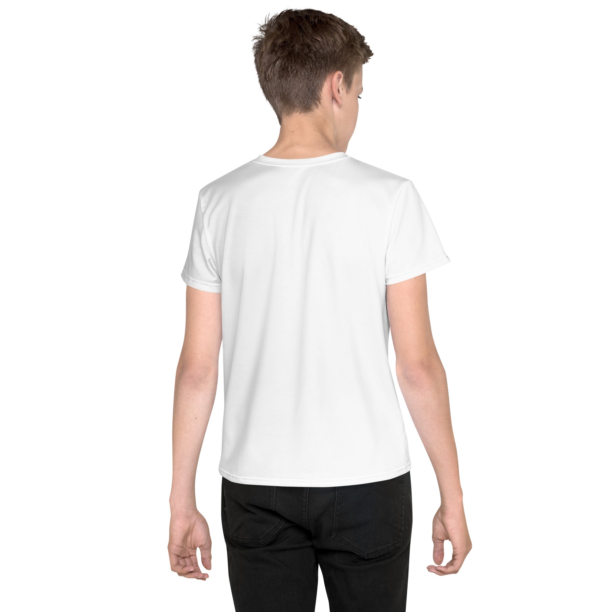 Youth Crew Neck T-Shirt – Skull with Crown Graphic | Black Cotton Kids Tee | Voce Lindx