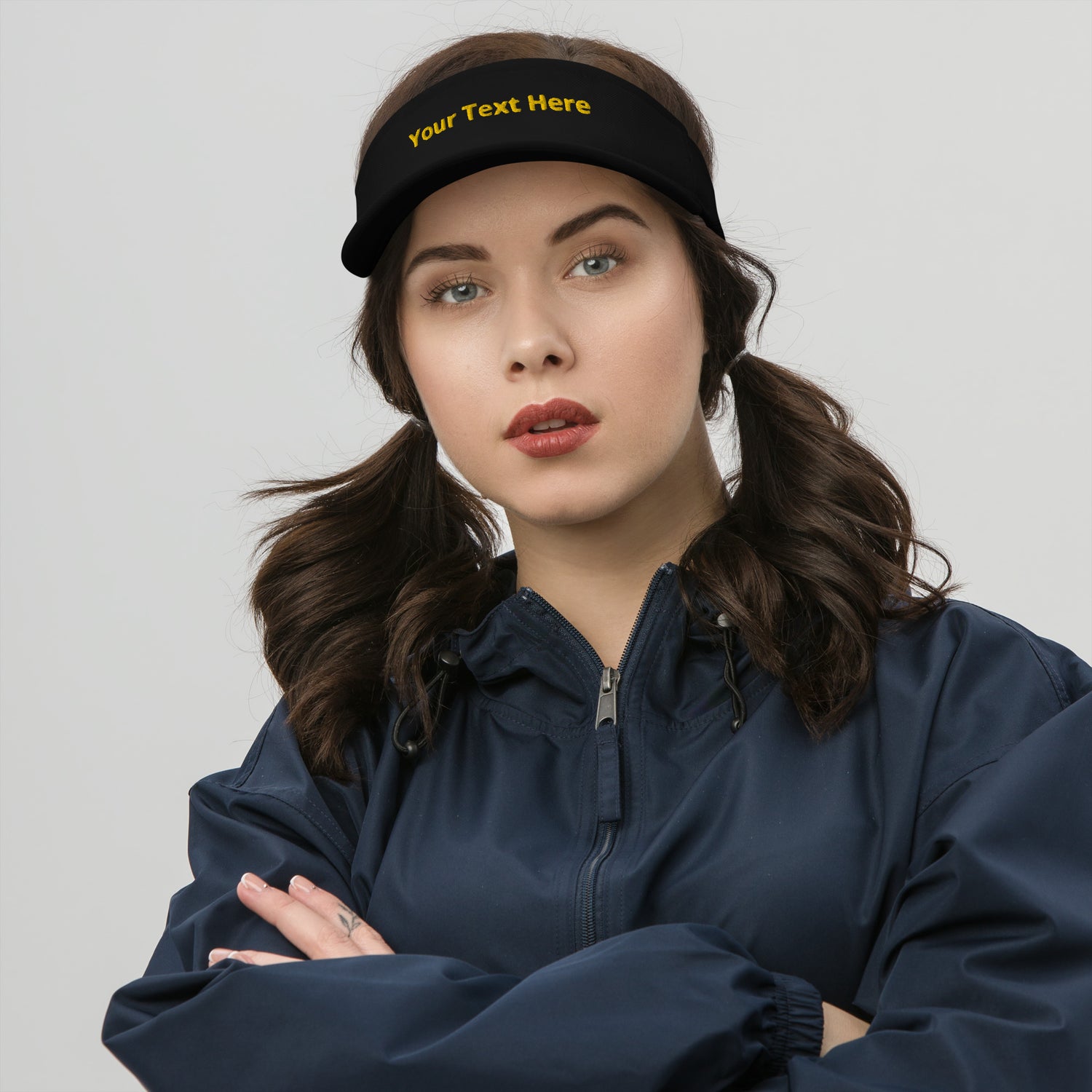 VOCE LINDX Flexfit Visor – Custom Text – Moisture-Wicking, Adjustable for All Genders